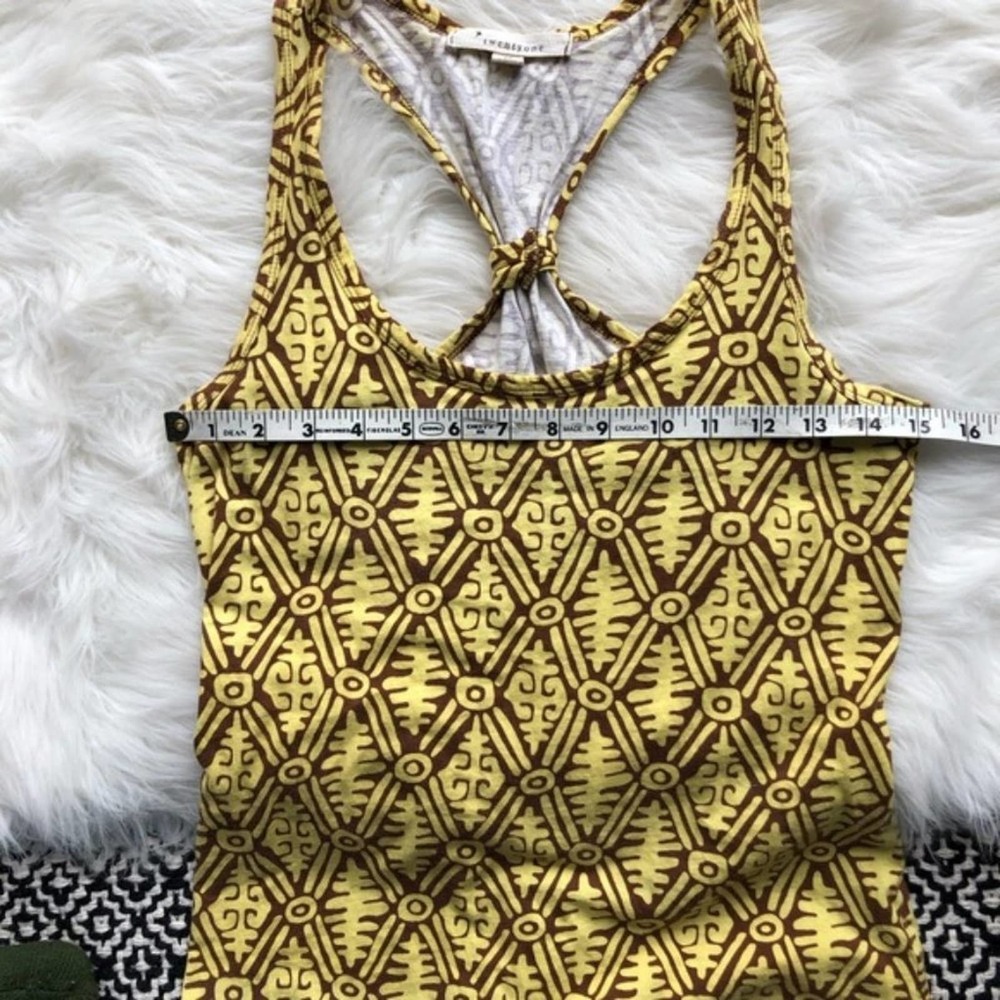 Forever 21 Yellow Brown Racerback Tribal Top - Picture 4 of 5